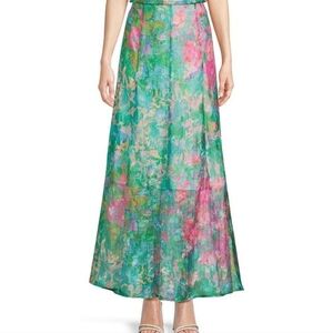 Abbey Glass Rose A-Line Coordinating Maxi Skirt